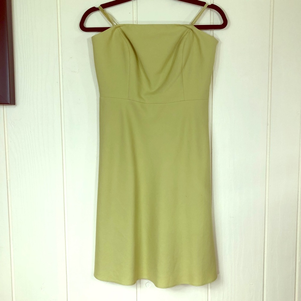 Ann Taylor Green Strapless Dress, Size 4P